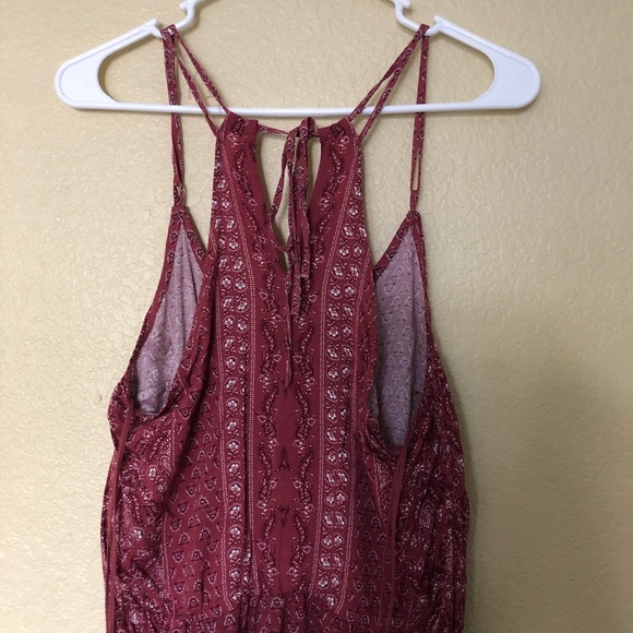 Red rust printed crop jumpsuit - Picture 4 of 5